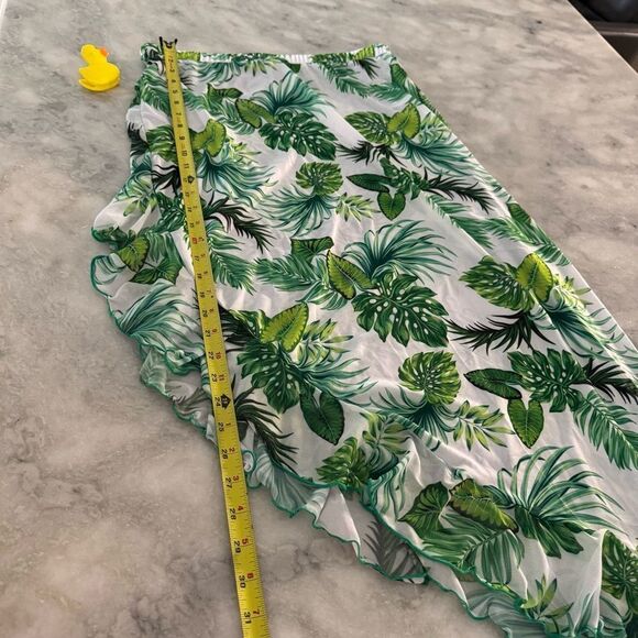 Tropical Ruffle Hem Cover Up, Size Large - Picture 13 of 13